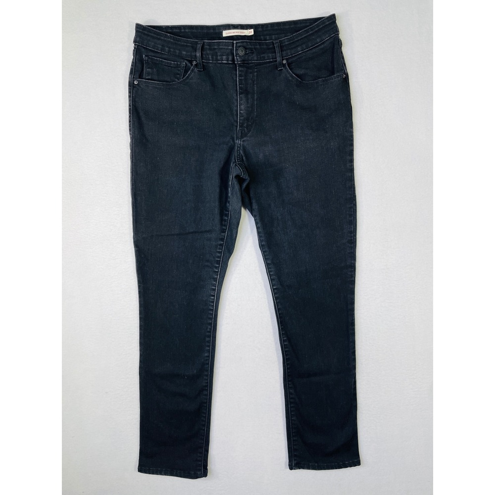 Levis Classic Mid Rise Skinny Jeans Womens 33 Black Denim Pants 18881-0130